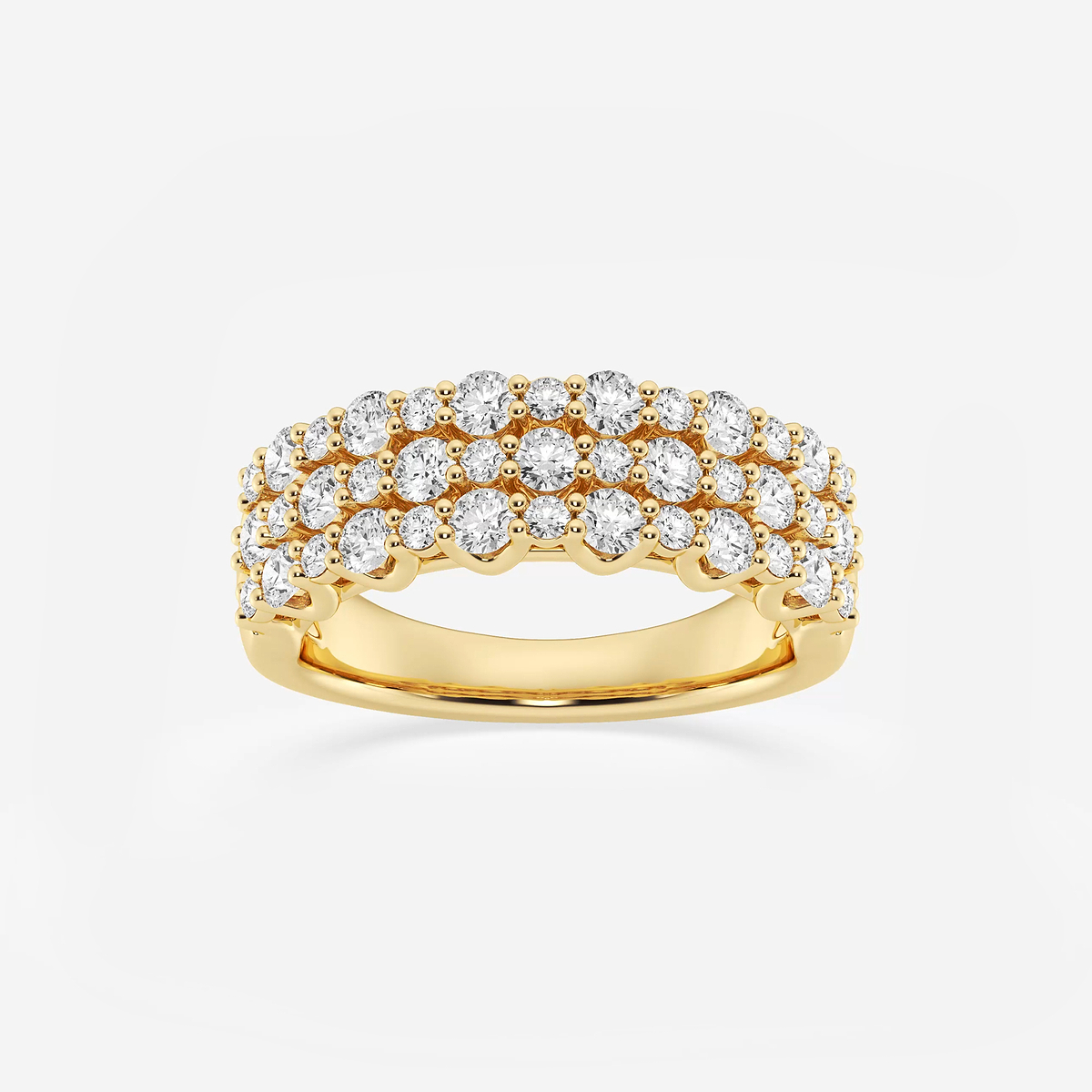 1 1/4 ctw Round Lab Grown Diamond Triple Row Band