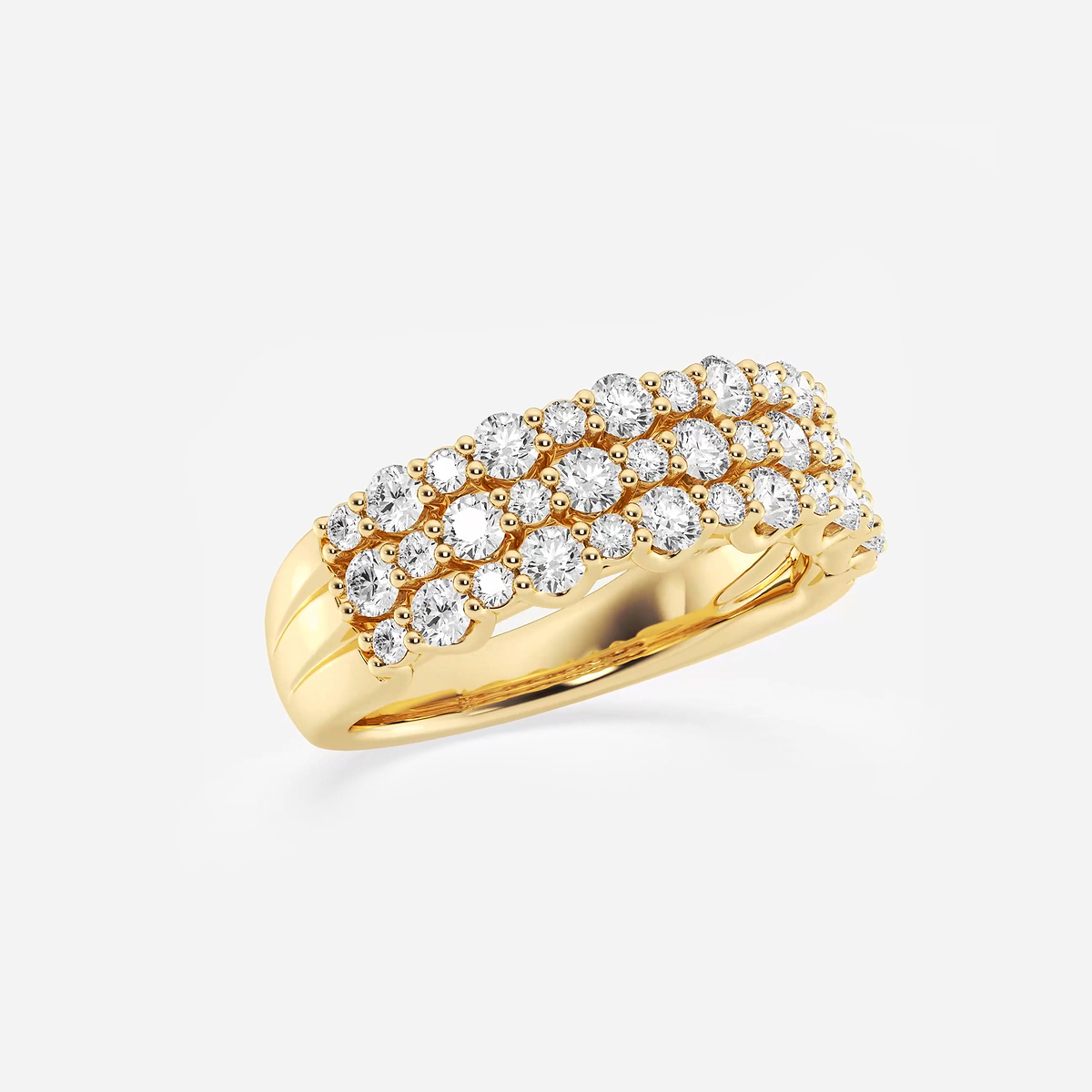 Additional Image 1 for  1 1/4 ctw Round Lab Grown Diamond Triple Row Band