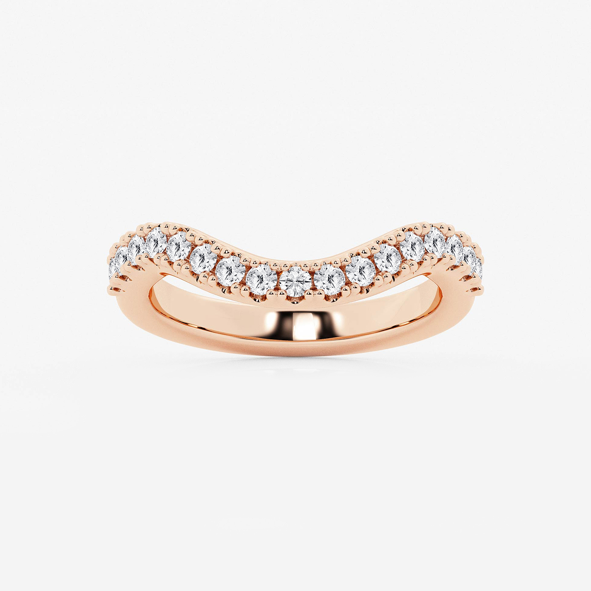 2/5 ctw Round Lab Grown Diamond Prong Set Wedding Band