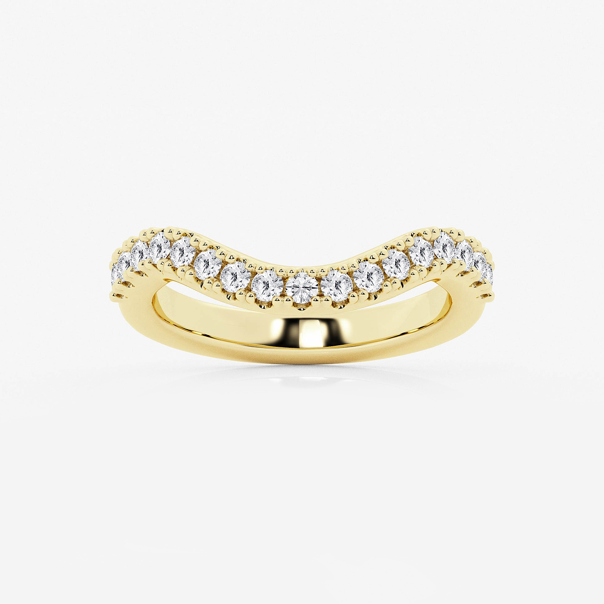 2/5 ctw Round Lab Grown Diamond Prong Set Wedding Band