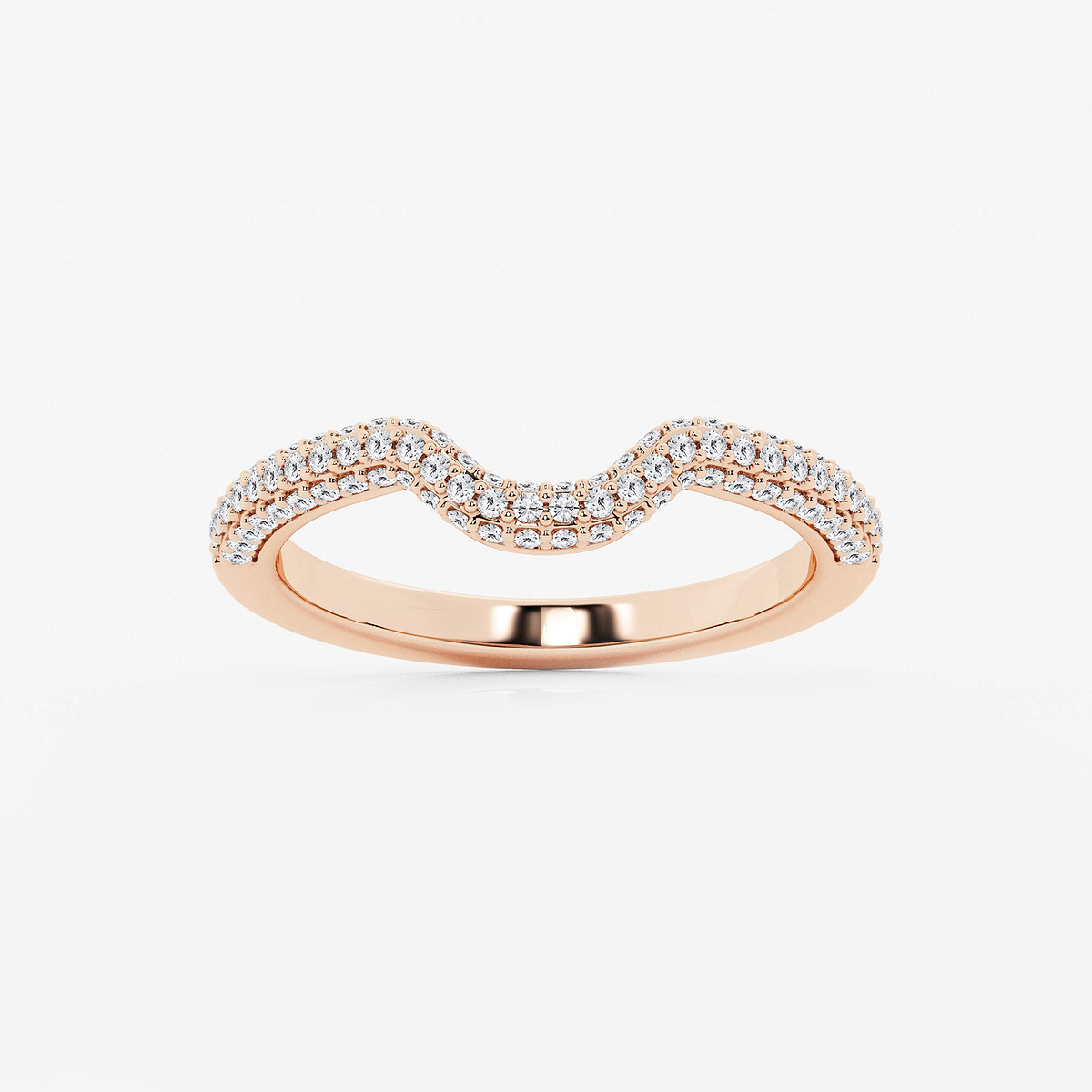 2/5 ctw Round Lab Grown Diamond Prong Set Wedding Band