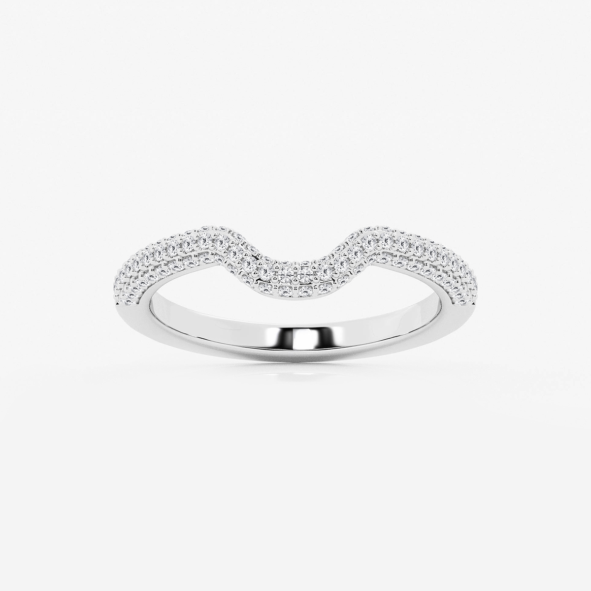 2/5 ctw Round Lab Grown Diamond Prong Set Wedding Band