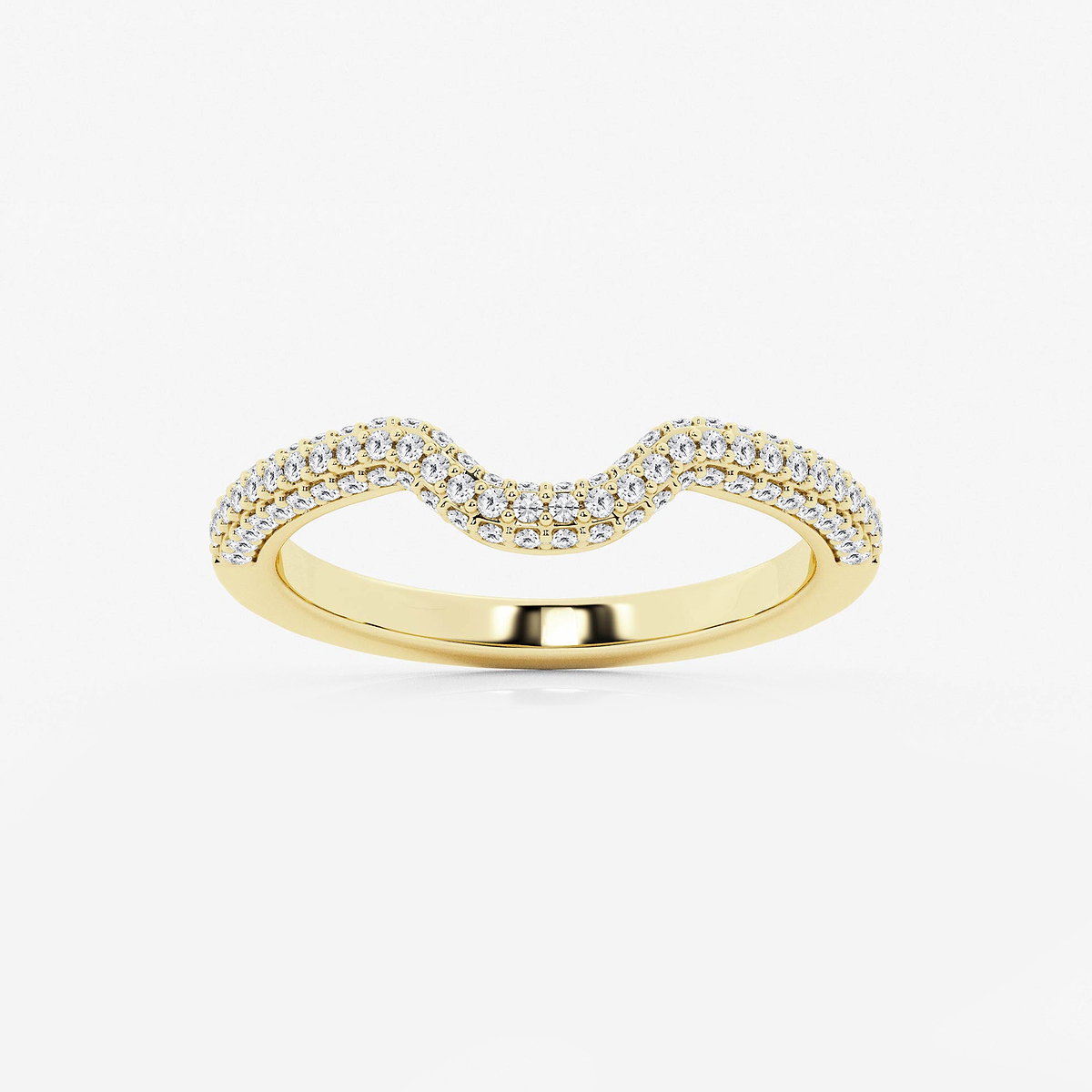 2/5 ctw Round Lab Grown Diamond Prong Set Wedding Band