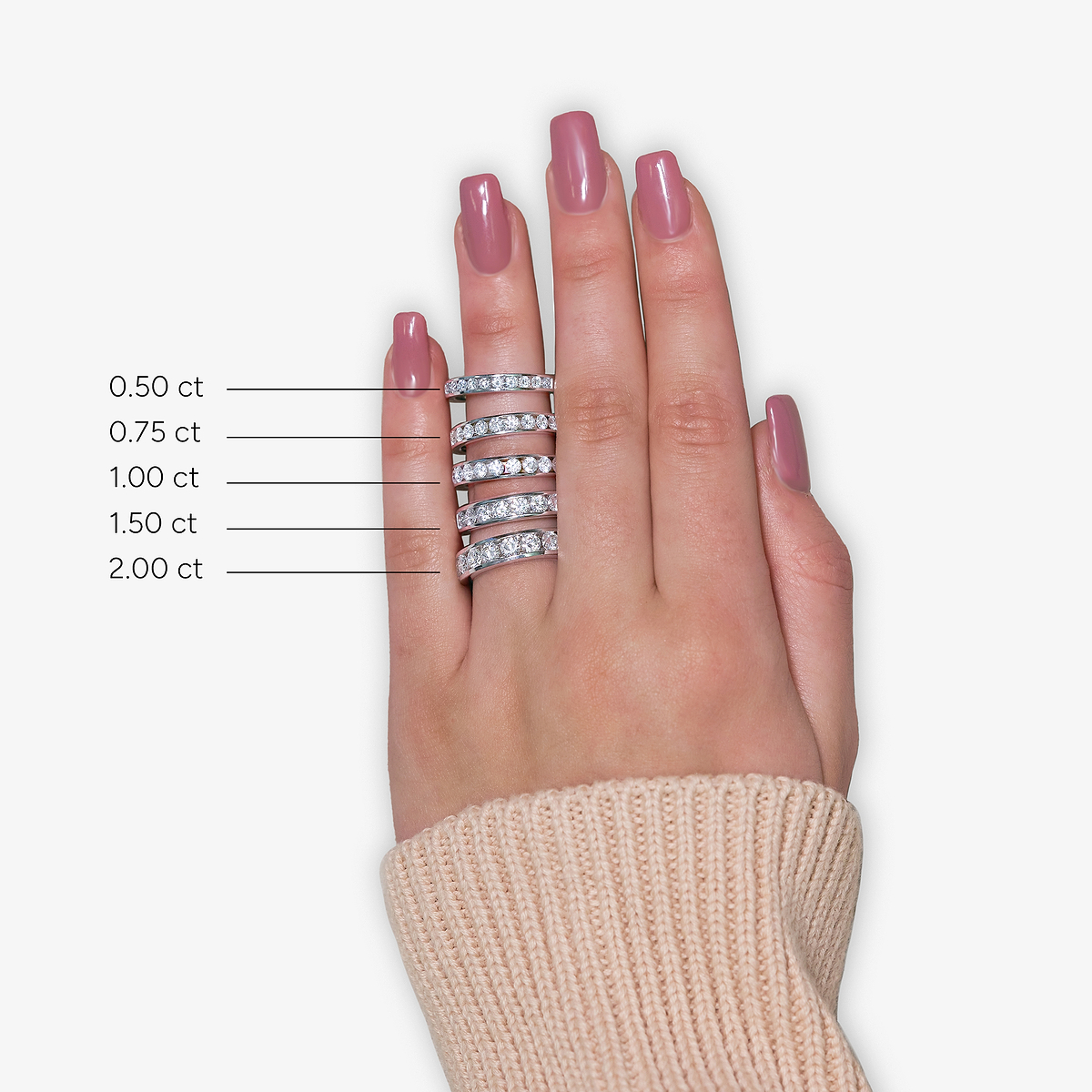 Women Wedding Ring 2 Carat Round Brilliant Cubic Zirconia Engagement P NAOKETEN 2 Carat Princess Cut IGI Certified Lab Diamond Engagement