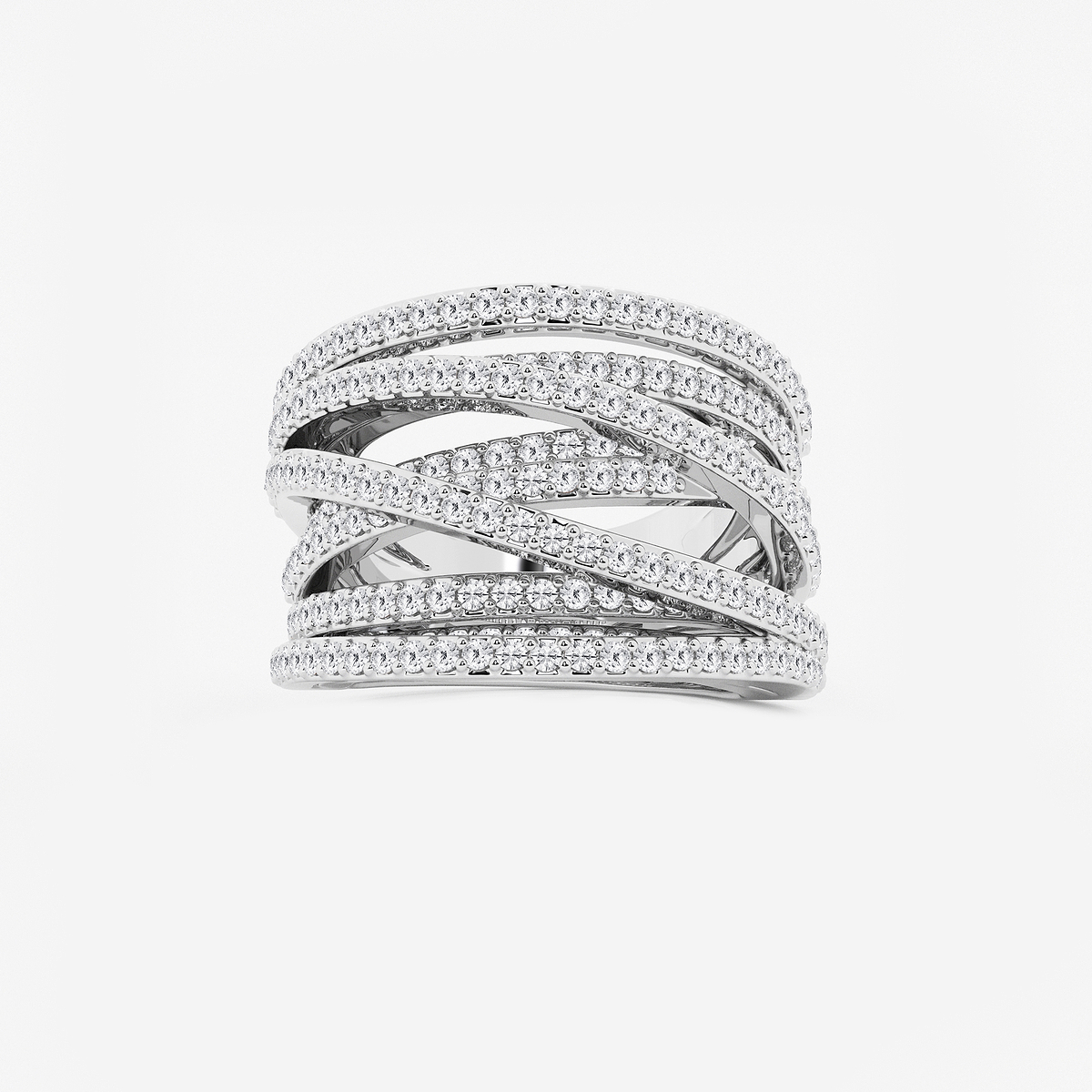 2 1/2 ctw Round Lab Grown Diamond Abstract Crossover Wide Band