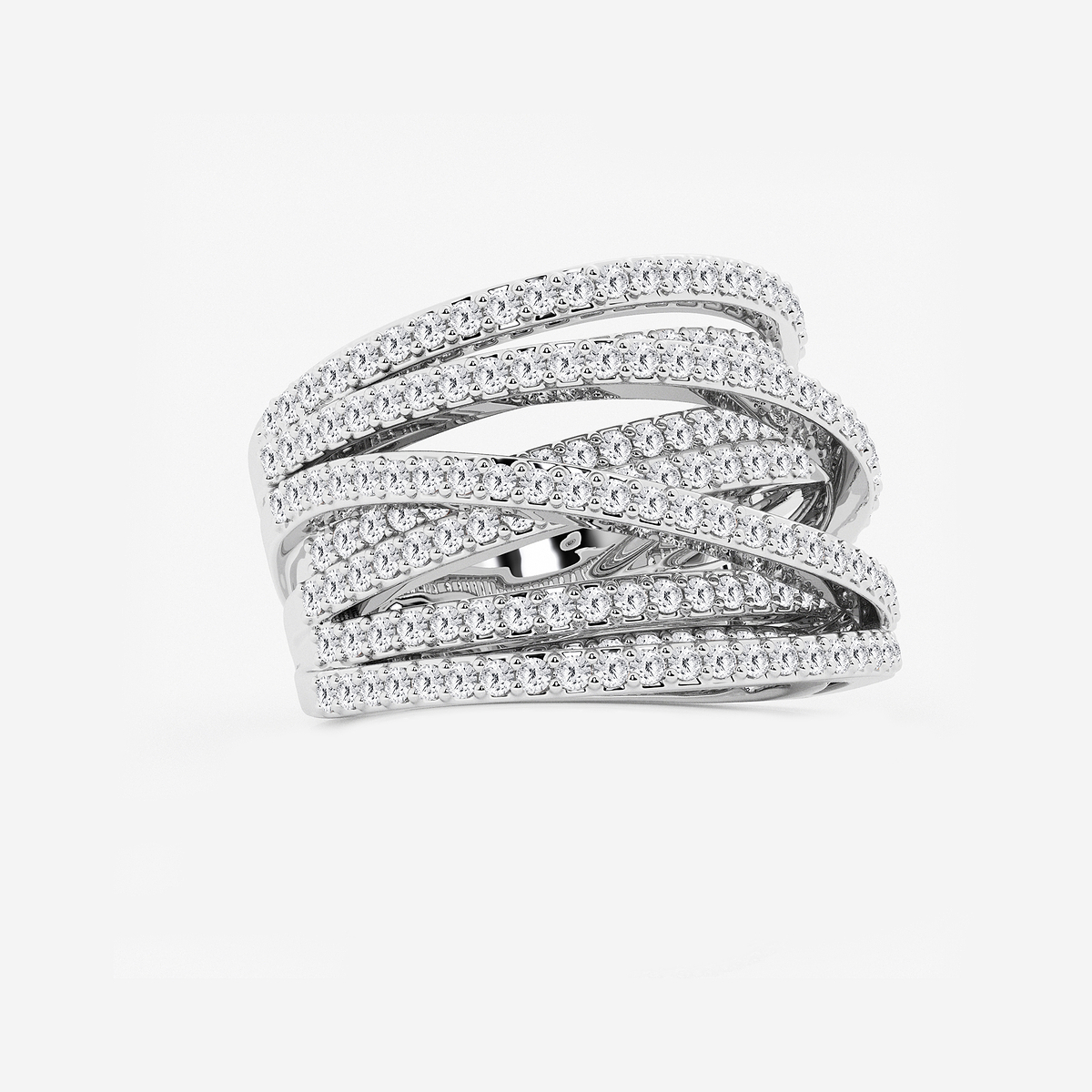 Additional Image 1 for  2 1/2 ctw Round Lab Grown Diamond Abstract Crossover Wide Band
