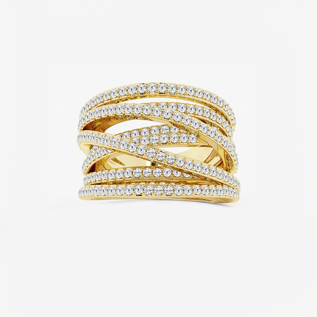 2 1/2 ctw Round Lab Grown Diamond Abstract Crossover Wide Band