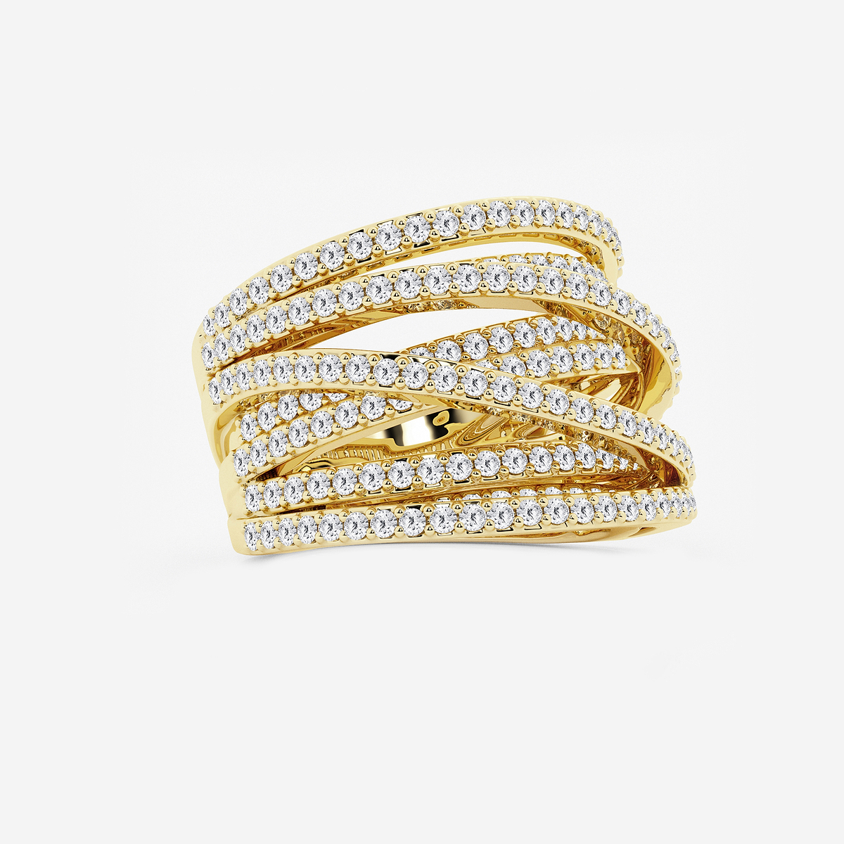 Additional Image 1 for  2 1/2 ctw Round Lab Grown Diamond Abstract Crossover Wide Band
