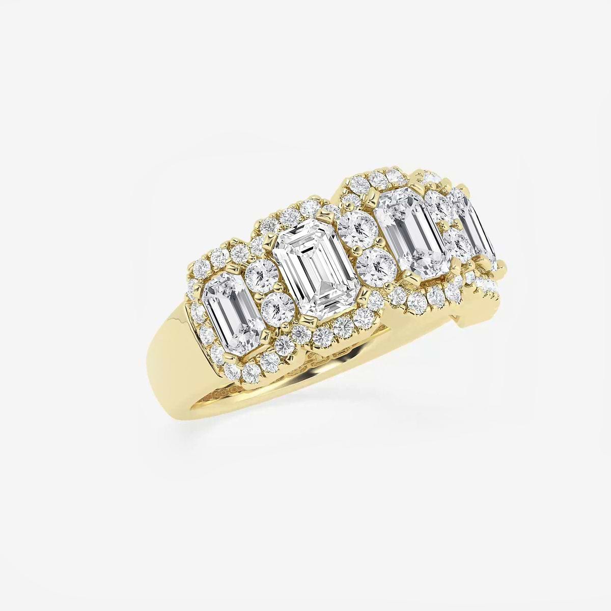 Additional Image 1 for  3 ctw Emerald and Round Lab Grown Diamond Fashion Band