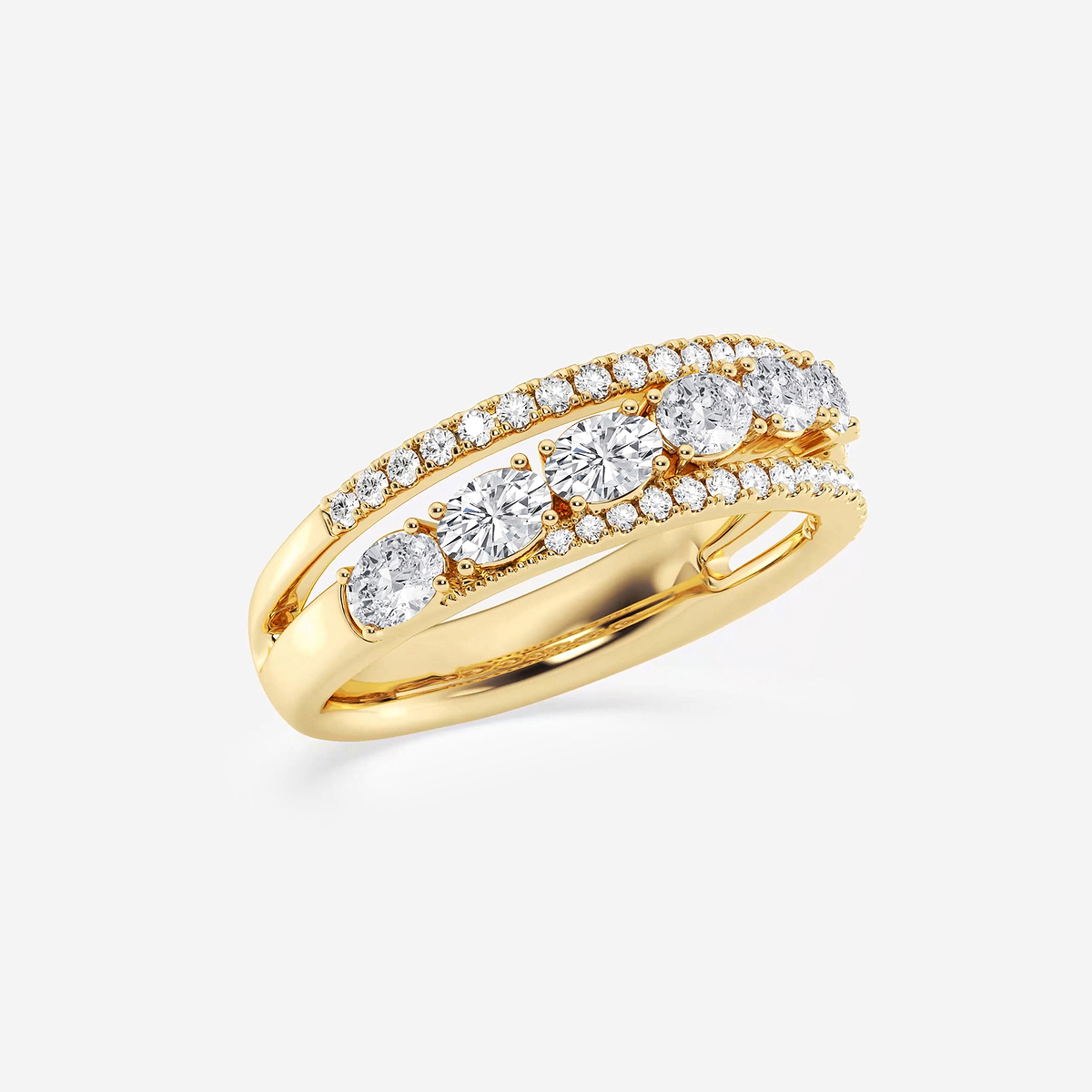 Additional Image 1 for  1 1/4 ctw Oval and Round Lab Grown Diamond Crossover Band