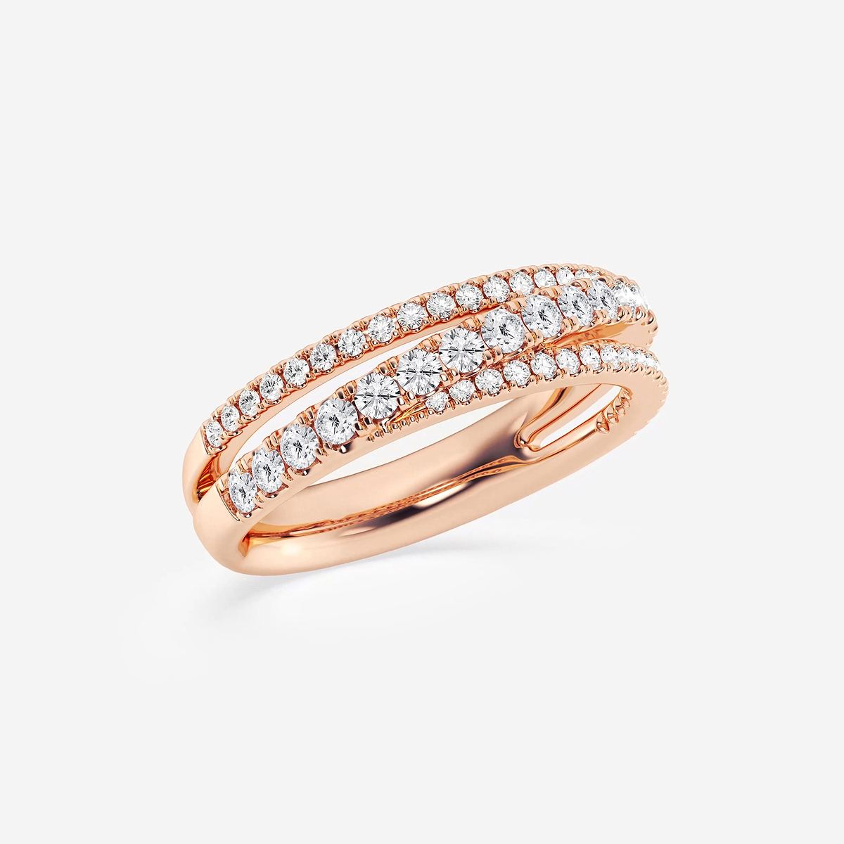 Additional Image 1 for  2/3 ctw Round Lab Grown Diamond Crossover Band