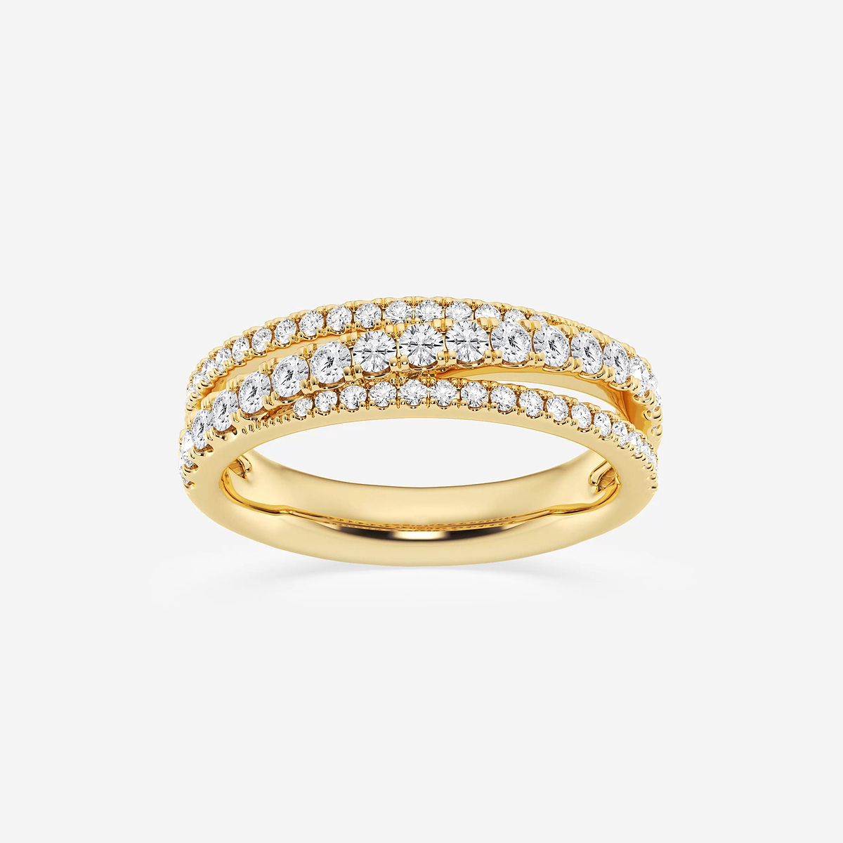 2/3 ctw Round Lab Grown Diamond Crossover Band