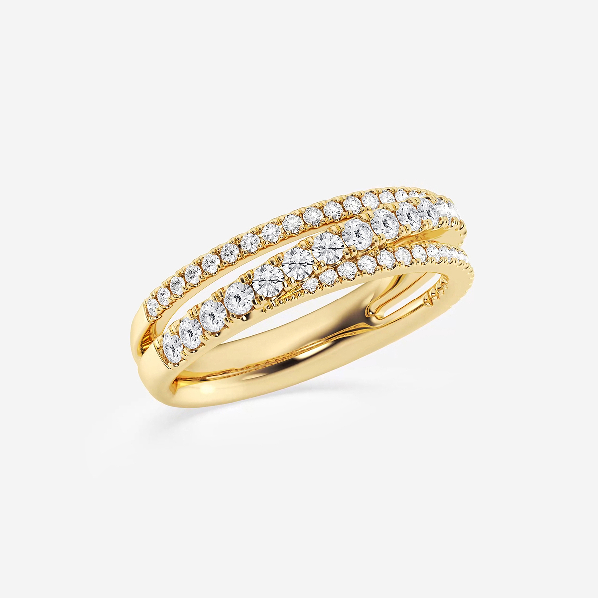Additional Image 1 for  2/3 ctw Round Lab Grown Diamond Crossover Band