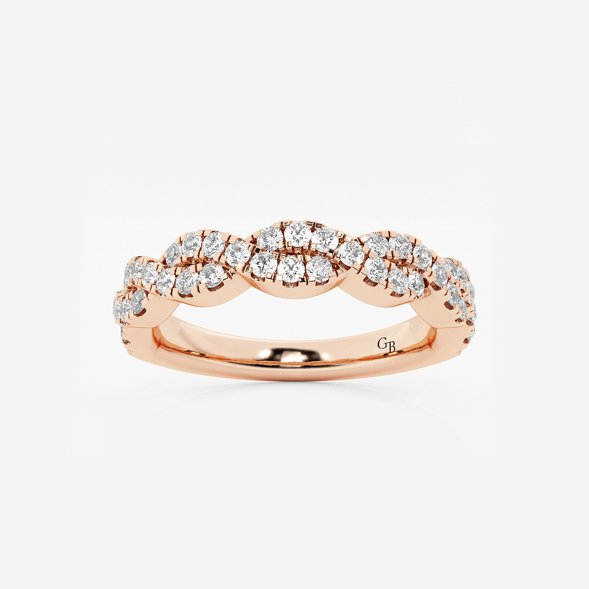 1/2 ctw Round Lab Grown Diamond Infinity Twist Wedding Band