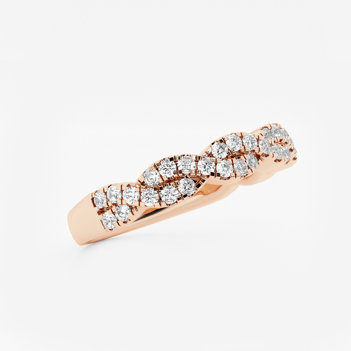 Additional Image 1 for  1/2 ctw Round Lab Grown Diamond Infinity Twist Wedding Band