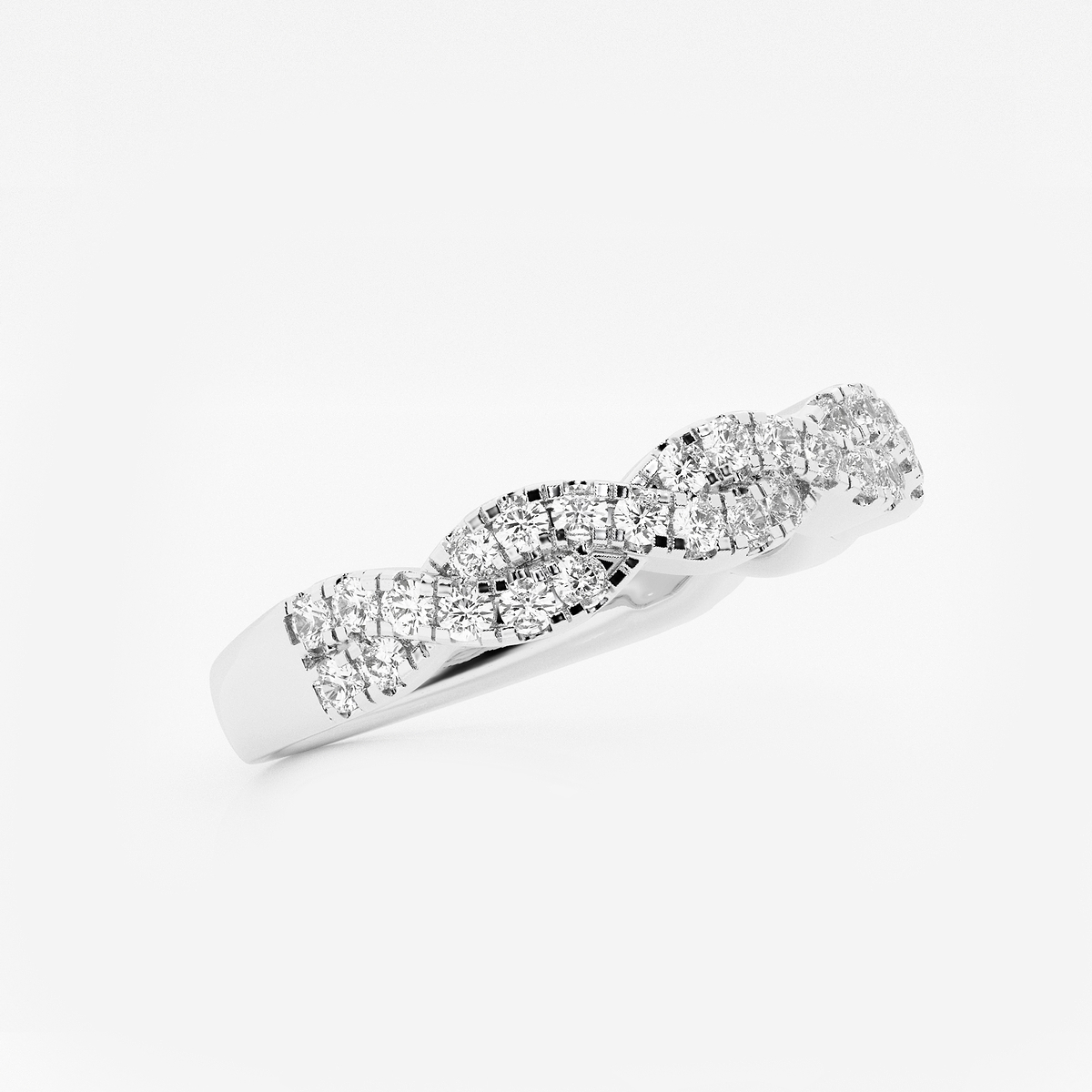 Additional Image 1 for  1/2 ctw Round Lab Grown Diamond Infinity Twist Wedding Band