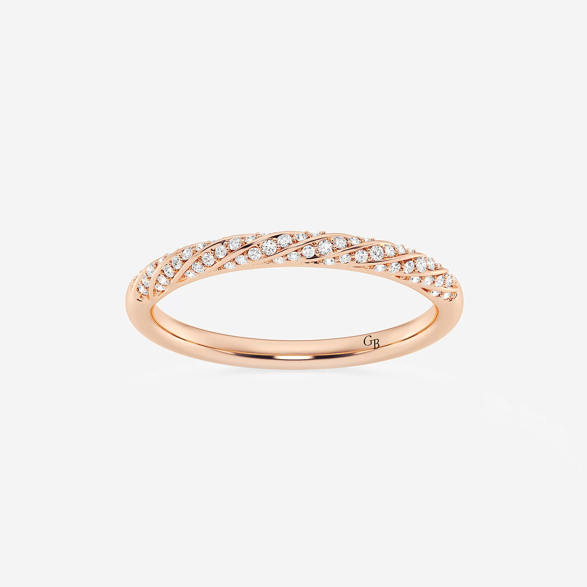 1/5 ctw Round Lab Grown Diamond Twist Wedding Band