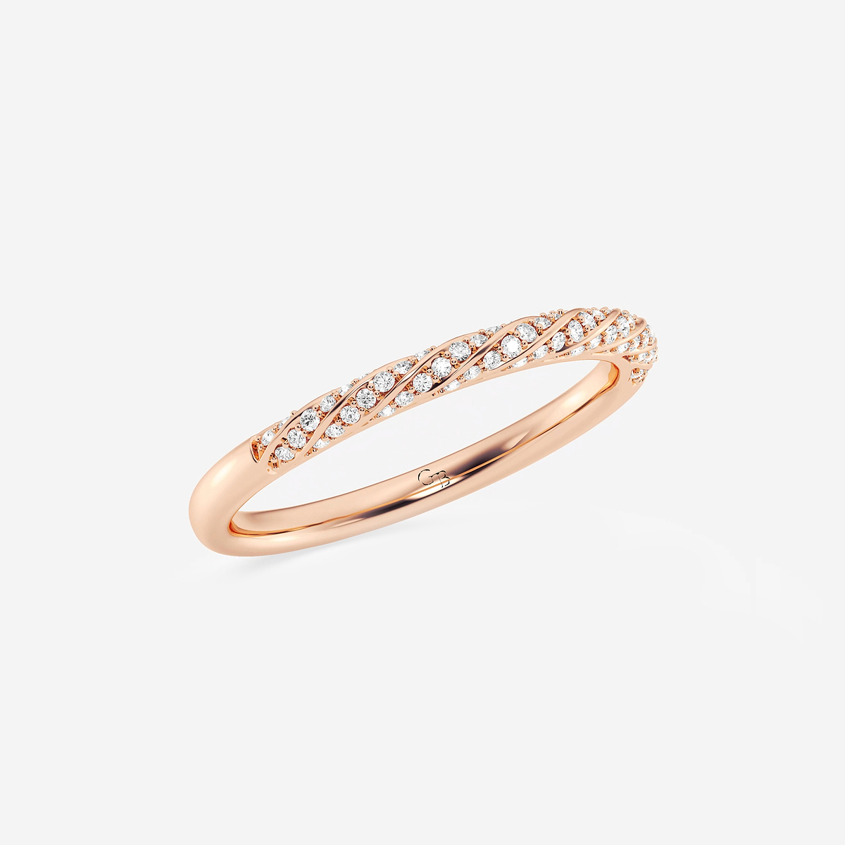 Additional Image 1 for  1/5 ctw Round Lab Grown Diamond Twist Wedding Band