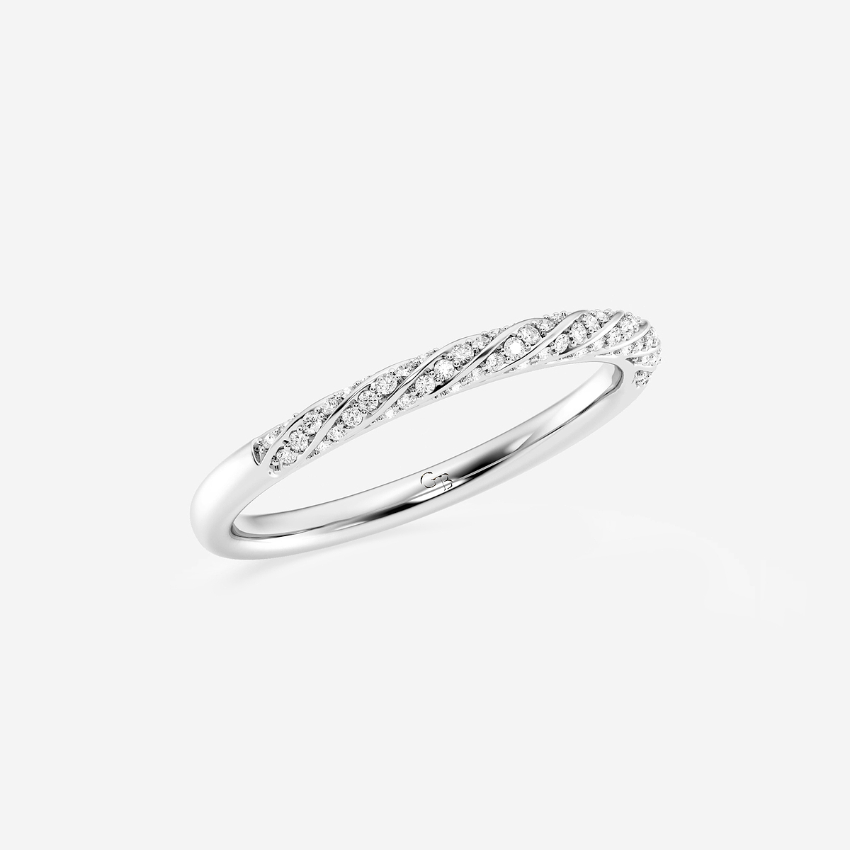 Additional Image 1 for  1/5 ctw Round Lab Grown Diamond Twist Wedding Band