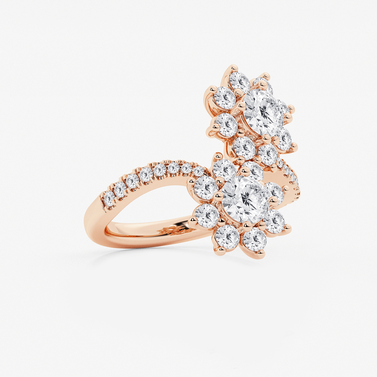 Additional Image 1 for  2 1/4 ctw Round Lab Grown Diamond Sunflower Bypass Ring