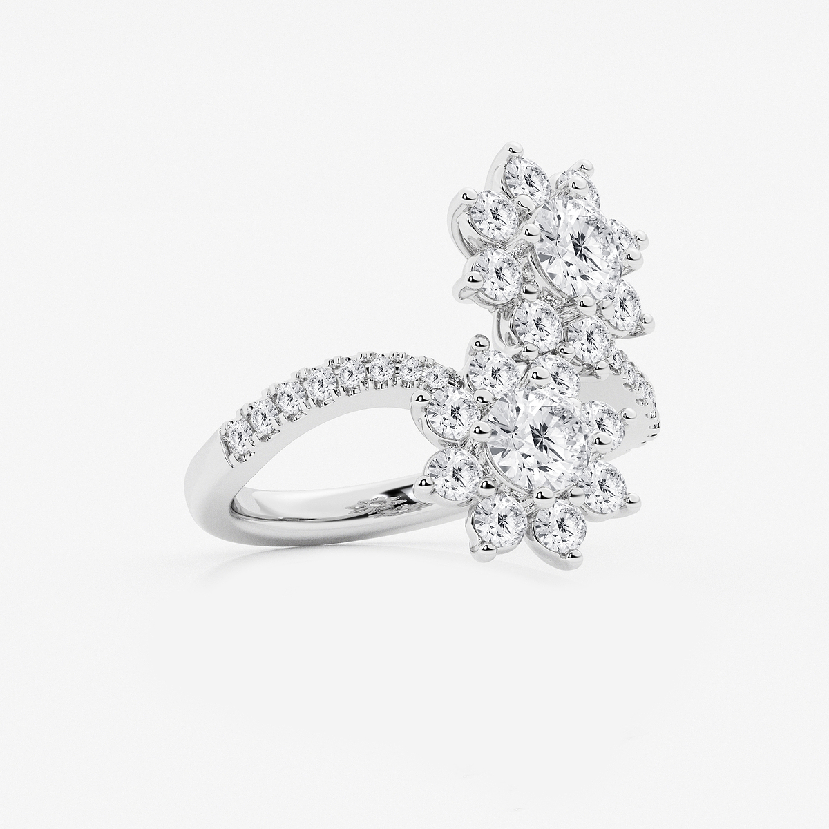 Additional Image 1 for  2 1/4 ctw Round Lab Grown Diamond Sunflower Bypass Ring