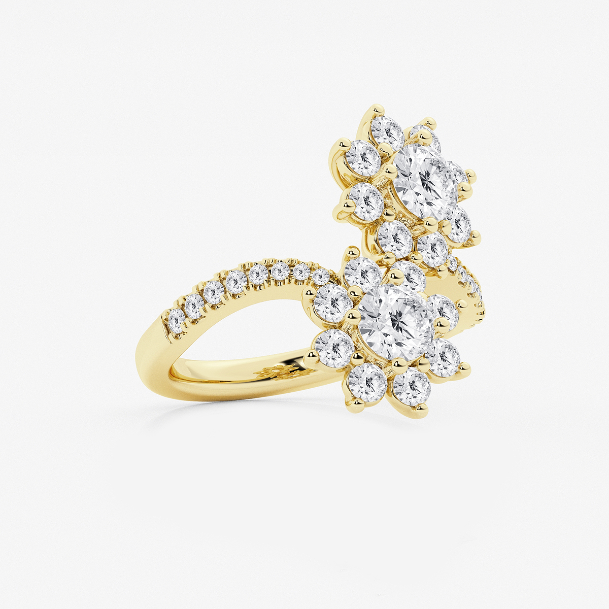 Additional Image 1 for  2 1/4 ctw Round Lab Grown Diamond Sunflower Bypass Ring