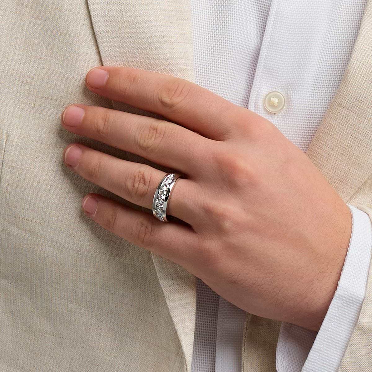 2 ctw Round Lab Grown Diamond Men's Channel Set Wedding Band