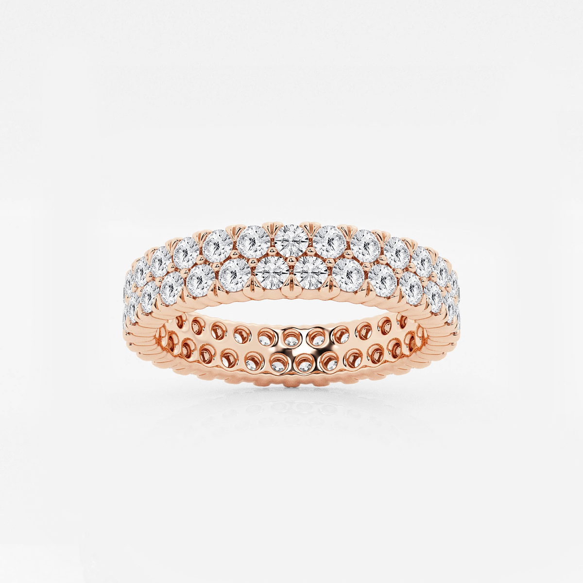 2 ctw Round Lab Grown Diamond Double Row Eternity Band - 4mm Width