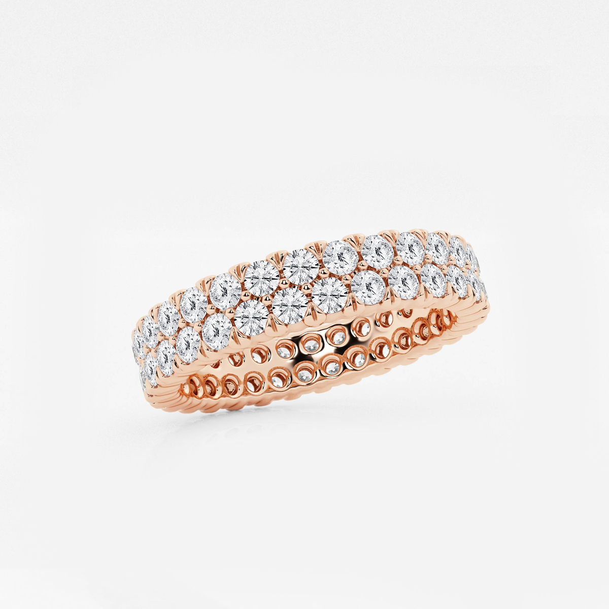 Additional Image 1 for  2 ctw Round Lab Grown Diamond Double Row Eternity Band - 4mm Width