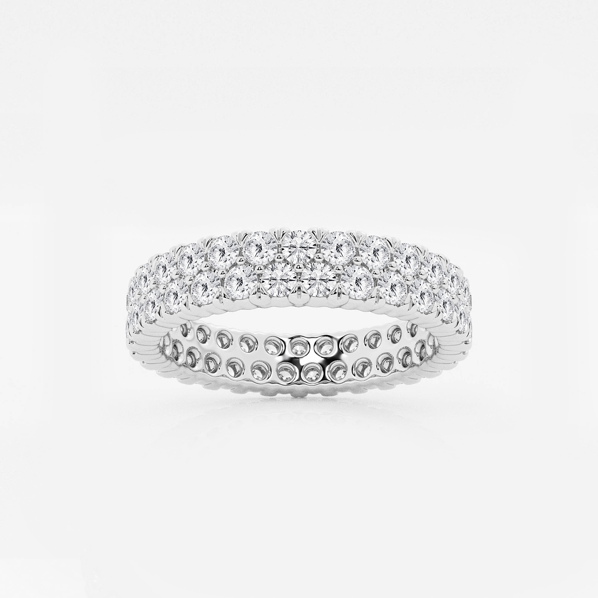 2 ctw Round Lab Grown Diamond Double Row Eternity Band - 4mm Width