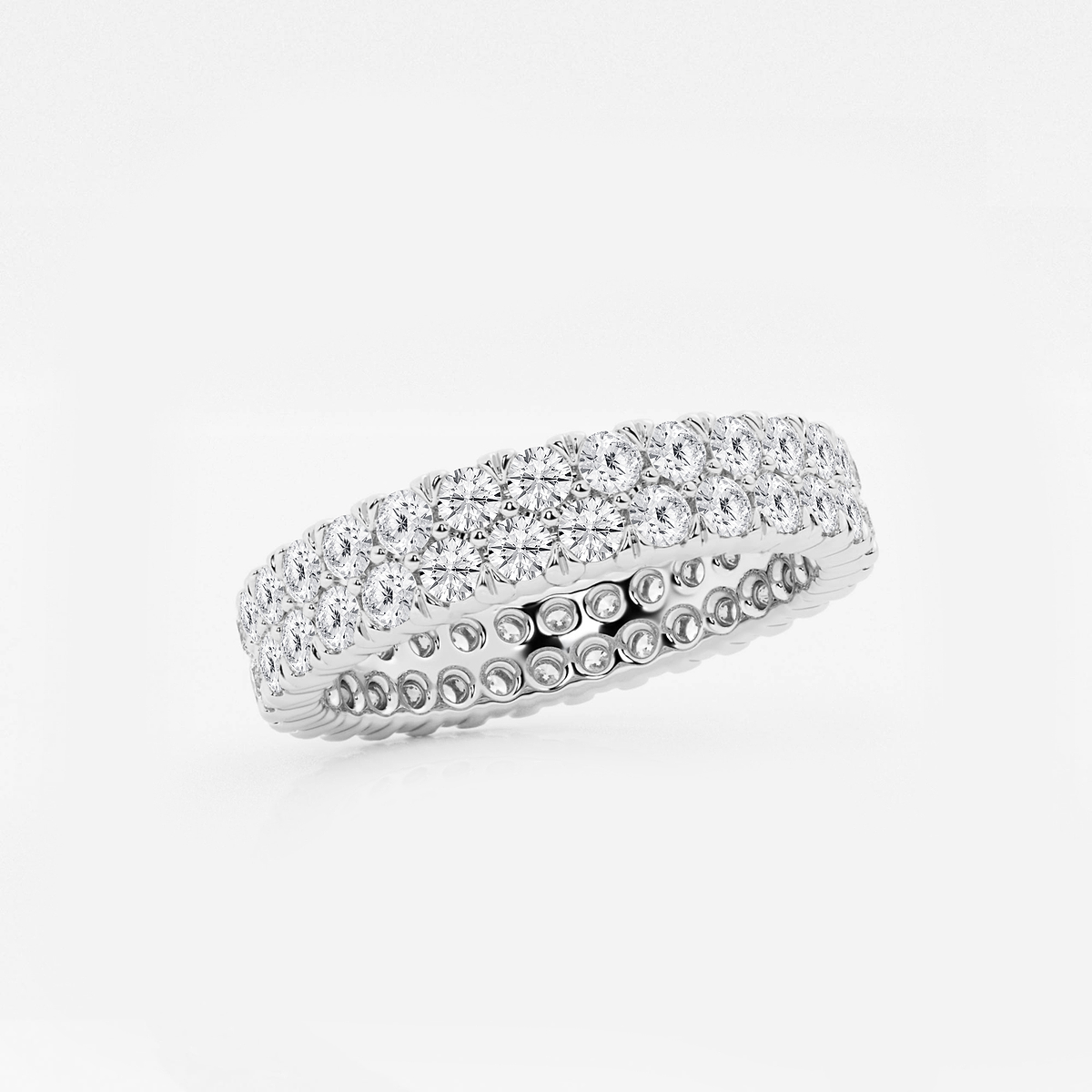 Additional Image 1 for  2 ctw Round Lab Grown Diamond Double Row Eternity Band - 4mm Width