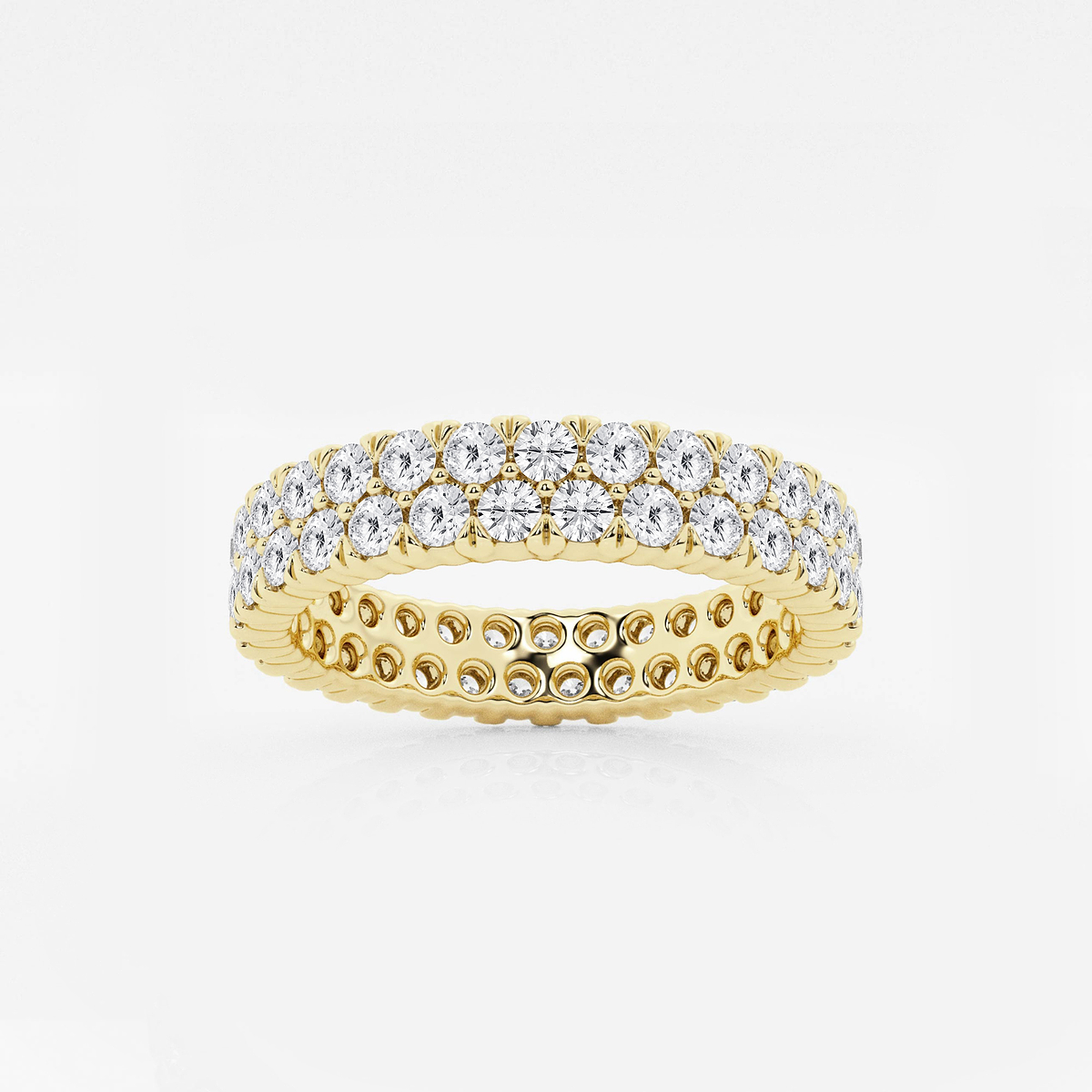2 ctw Round Lab Grown Diamond Double Row Eternity Band - 4mm Width
