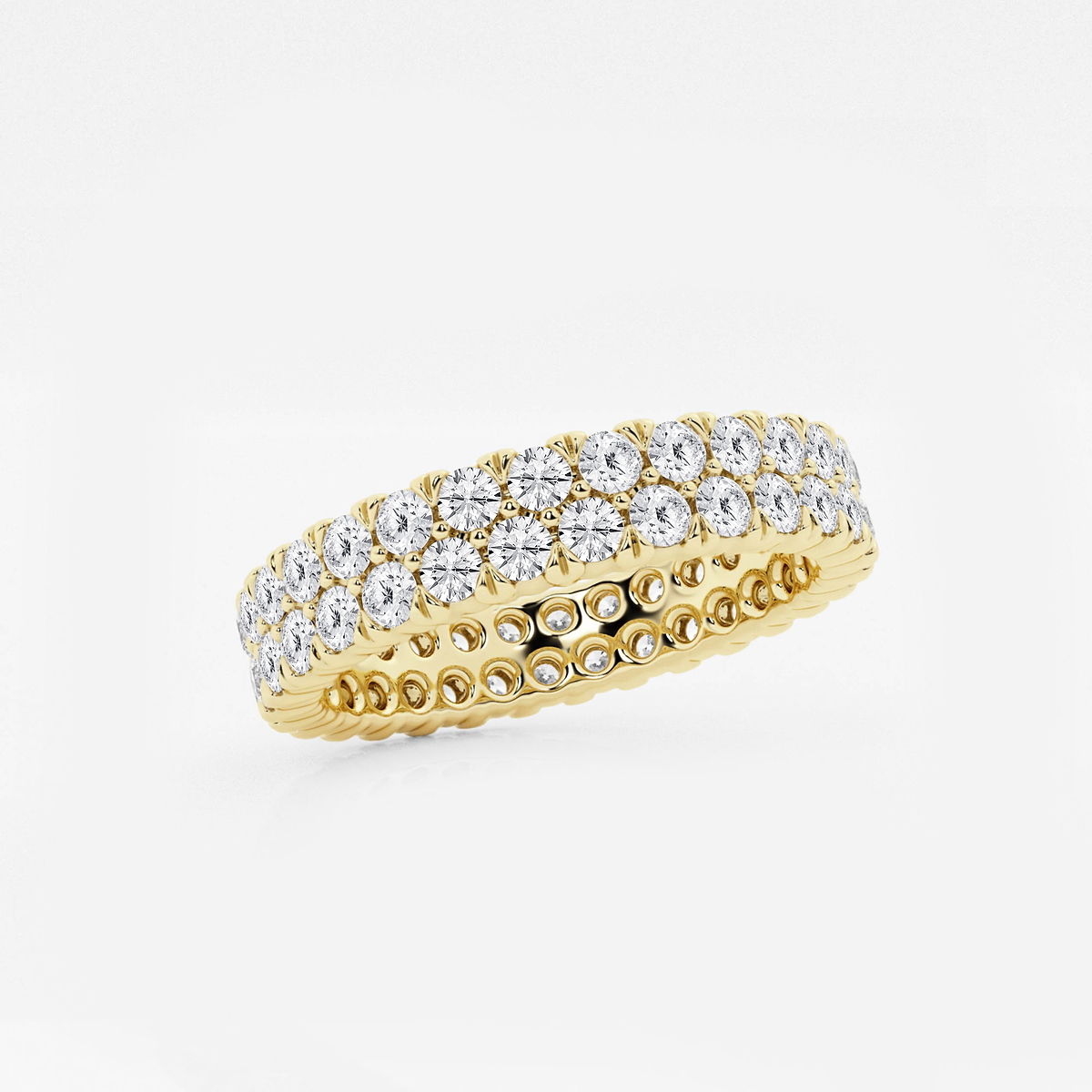 Additional Image 1 for  2 ctw Round Lab Grown Diamond Double Row Eternity Band - 4mm Width