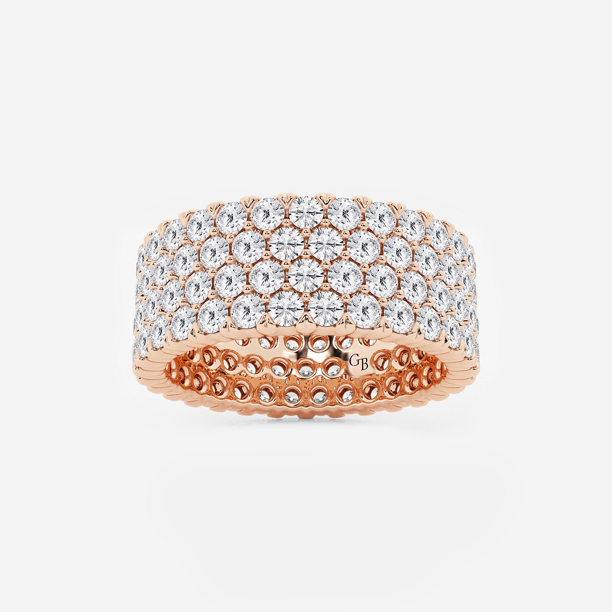 4 ctw Round Lab Grown Diamond Multi-Row Eternity Band - 7.8mm Width