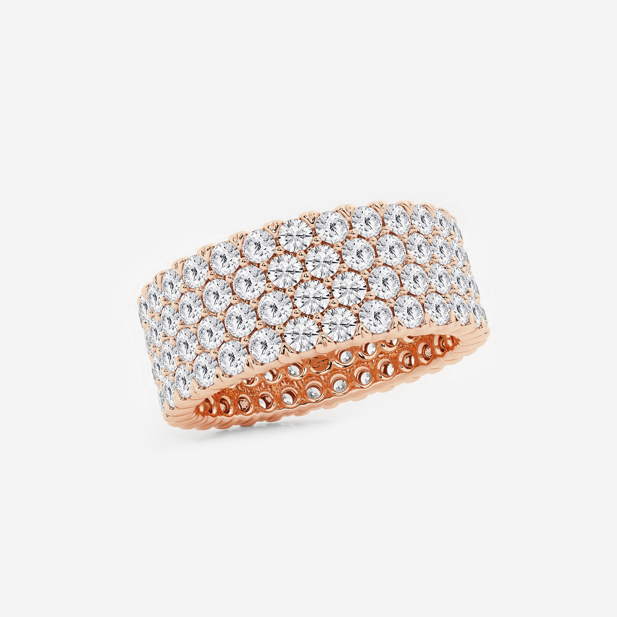 Additional Image 1 for  4 ctw Round Lab Grown Diamond Multi-Row Eternity Band - 7.8mm Width