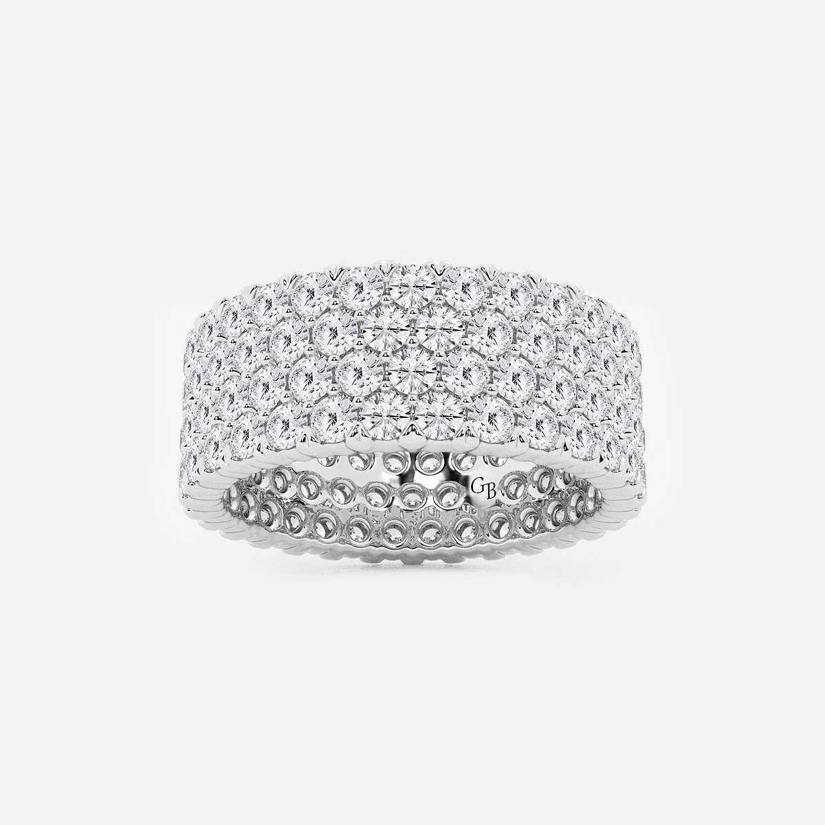 4 ctw Round Lab Grown Diamond Multi-Row Eternity Band - 7.8mm Width