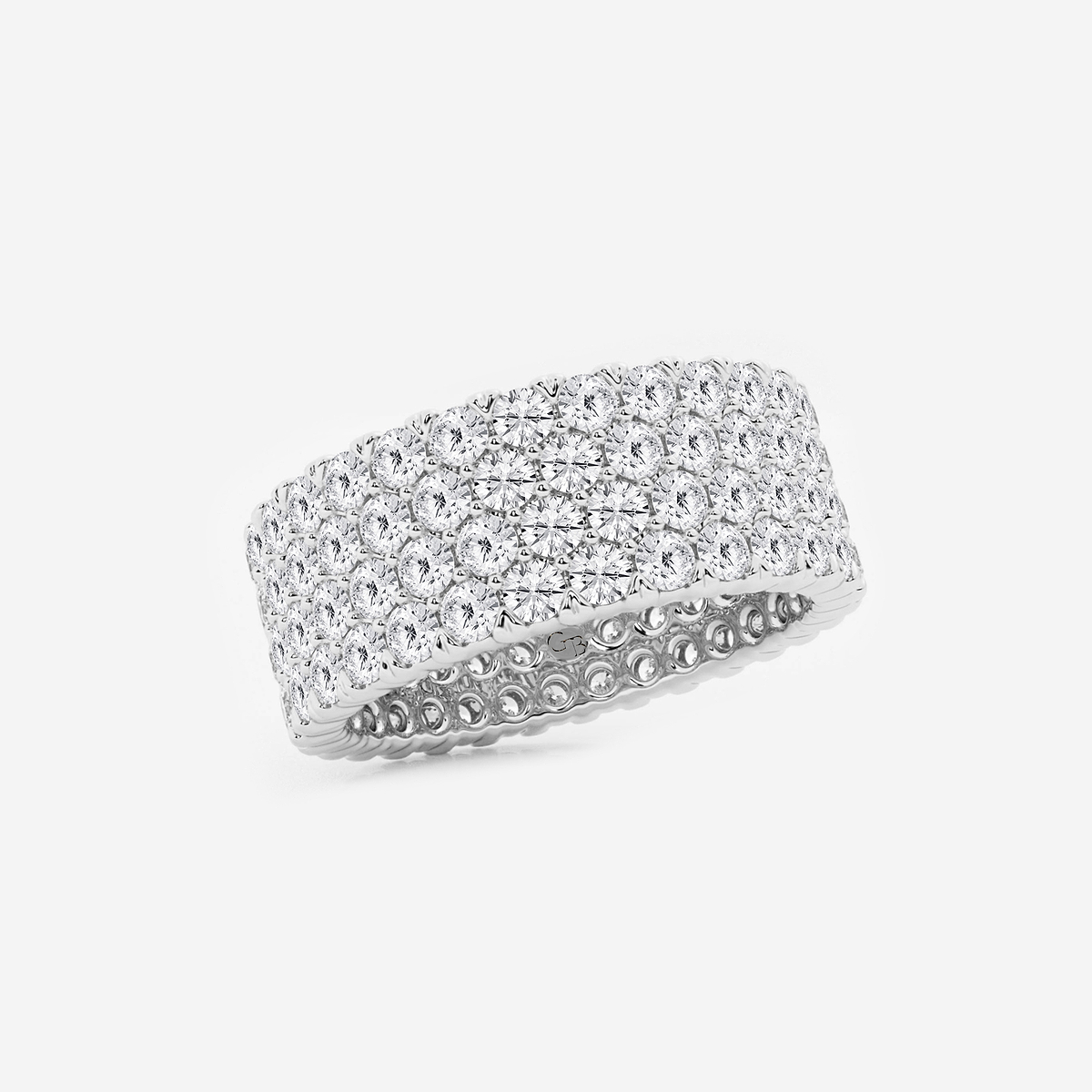 Additional Image 1 for  4 ctw Round Lab Grown Diamond Multi-Row Eternity Band - 7.8mm Width