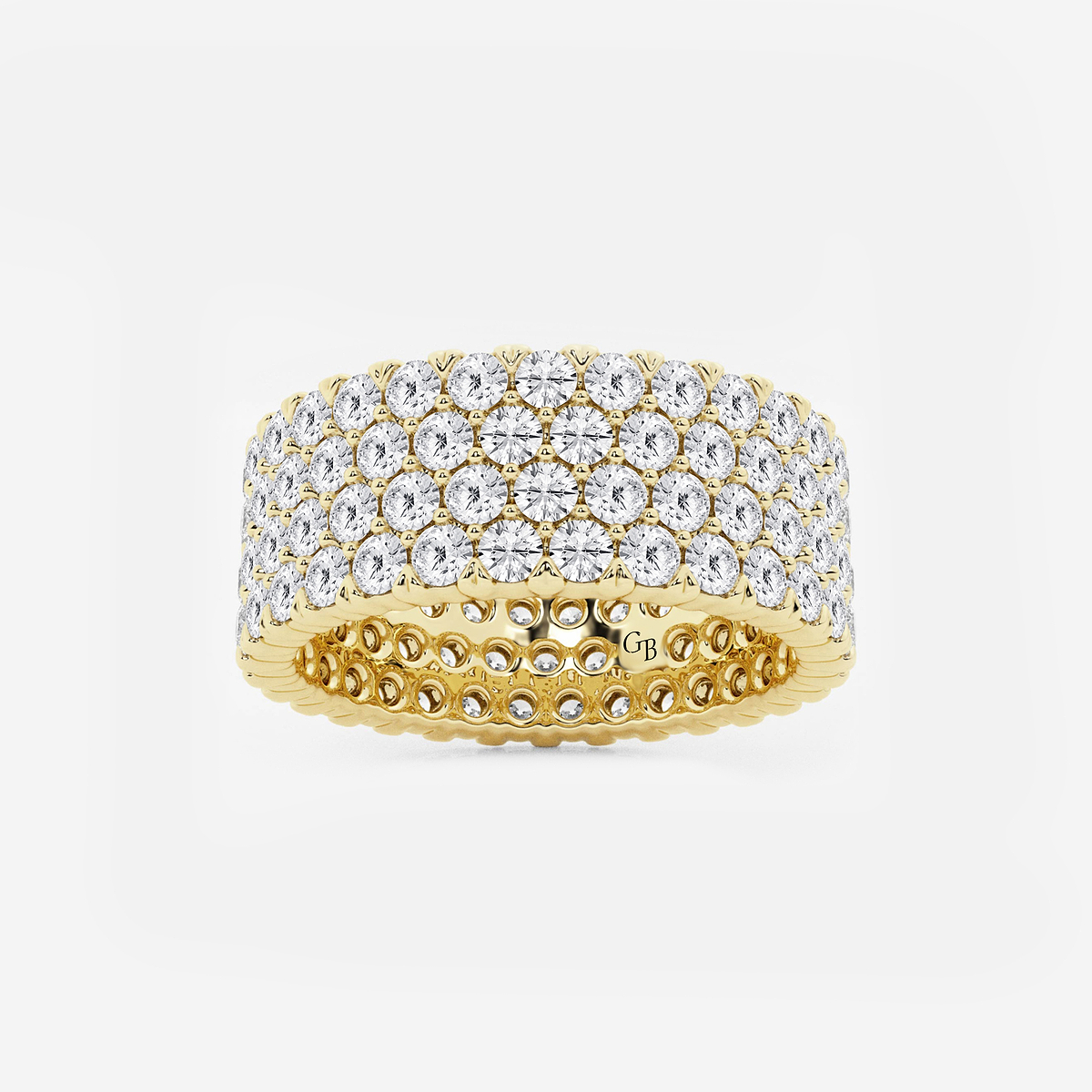4 ctw Round Lab Grown Diamond Multi-Row Eternity Band - 7.8mm Width