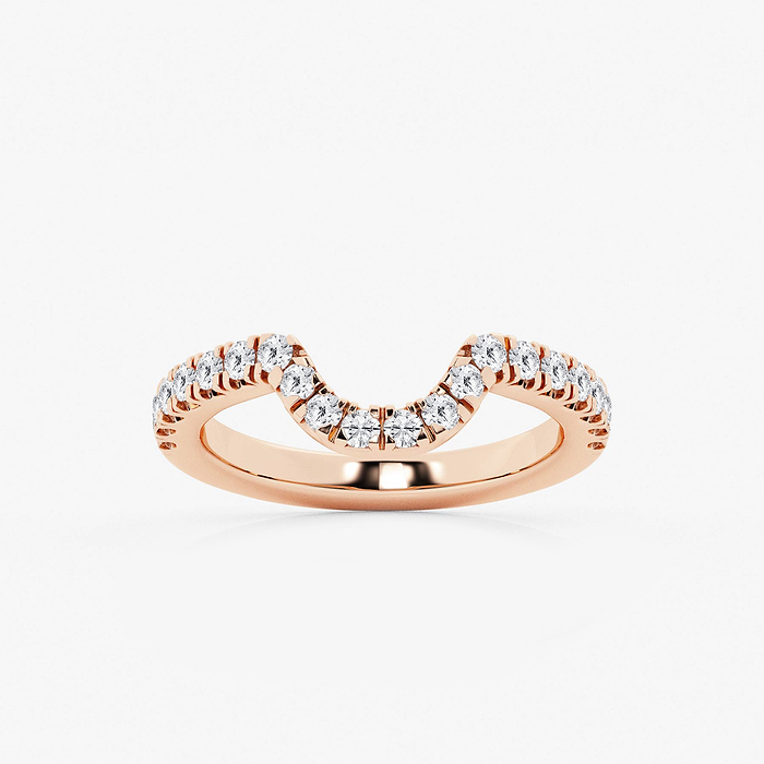 2/7 ctw Round Lab Grown Diamond Prong Set Wedding Band