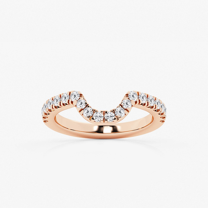 2/7 ctw Round Lab Grown Diamond Prong Set Wedding Band