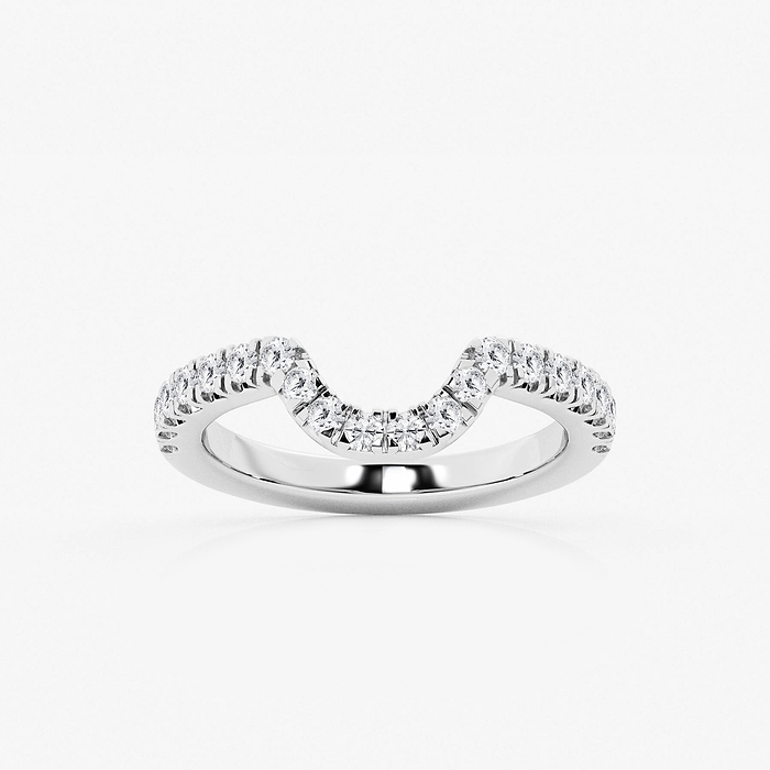 2/7 ctw Round Lab Grown Diamond Prong Set Wedding Band