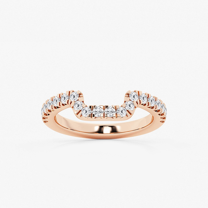 2/7 ctw Round Lab Grown Diamond Prong Set Wedding Band