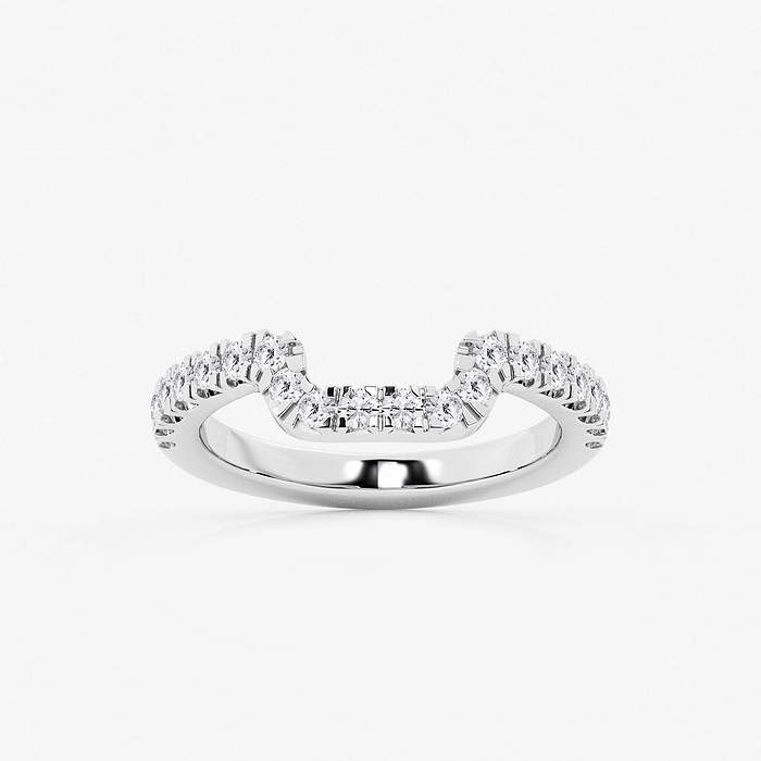 2/7 ctw Round Lab Grown Diamond Prong Set Wedding Band