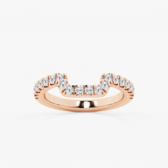 2/7 ctw Round Lab Grown Diamond Prong Set Wedding Band