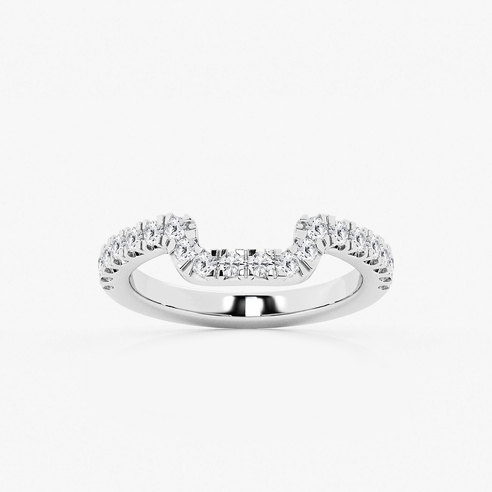 2/7 ctw Round Lab Grown Diamond Prong Set Wedding Band