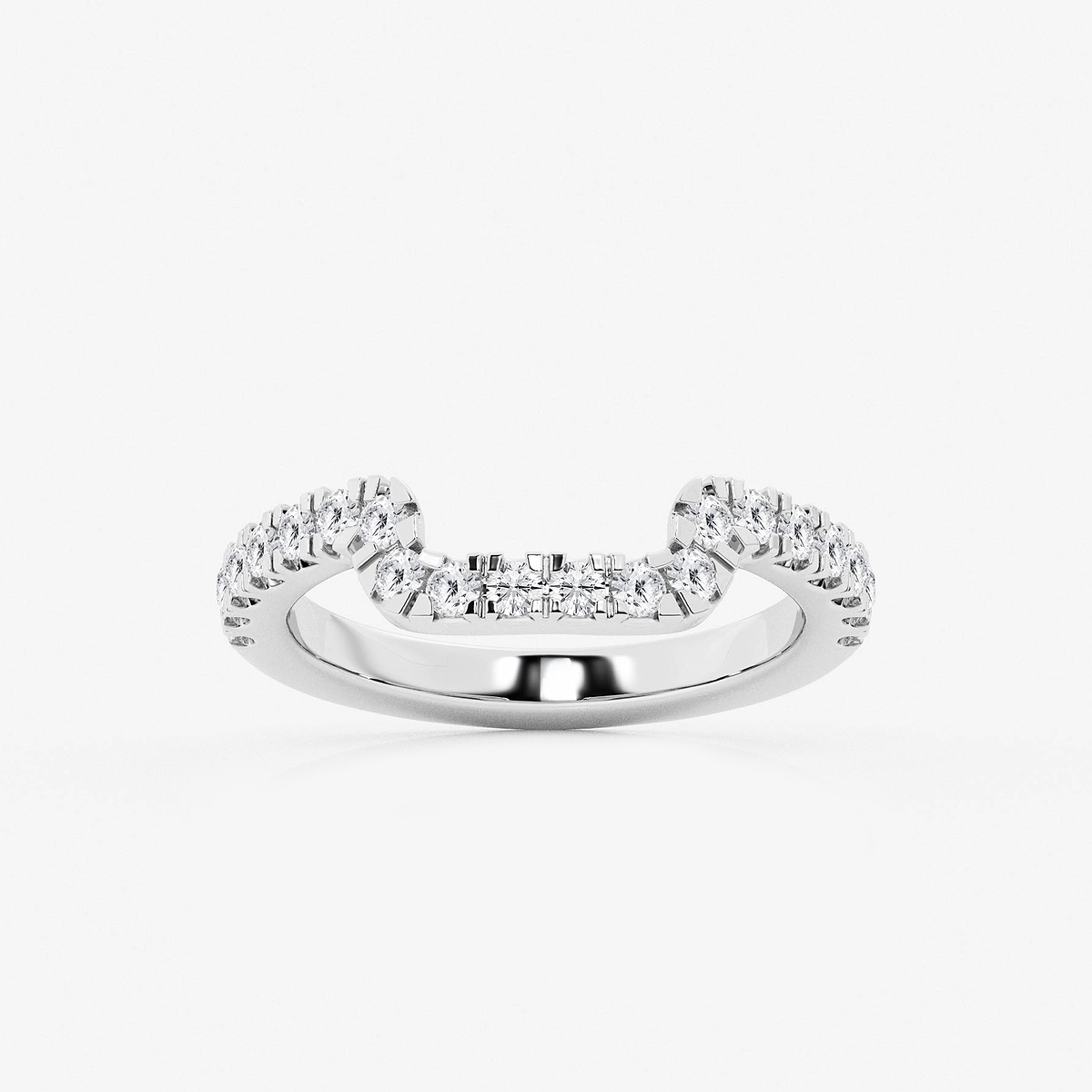 2/7 ctw Round Lab Grown Diamond Prong Set Wedding Band