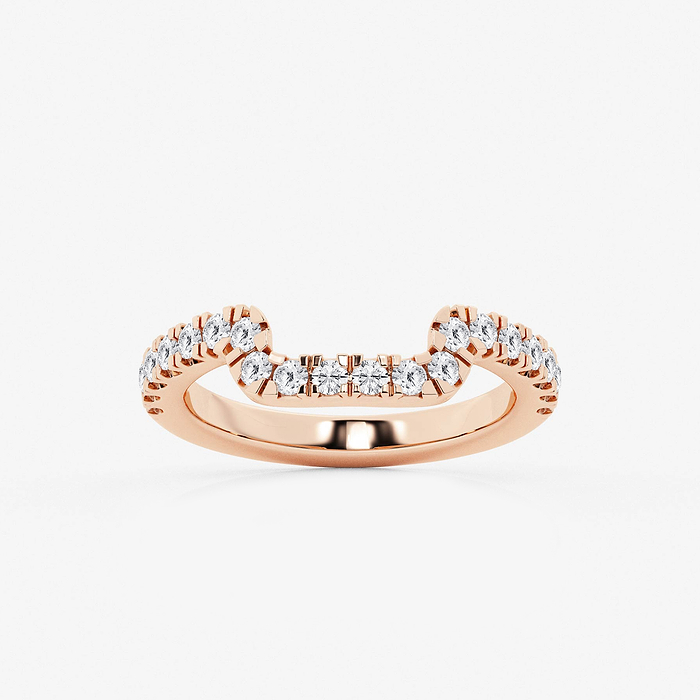 2/7 ctw Round Lab Grown Diamond Prong Set Wedding Band