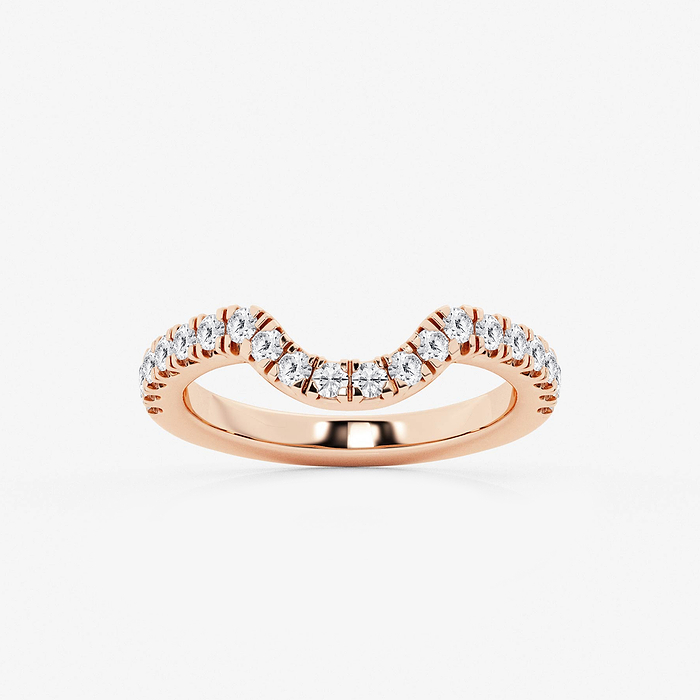 2/7 ctw Round Lab Grown Diamond Prong Set Wedding Band