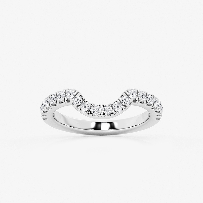2/7 ctw Round Lab Grown Diamond Prong Set Wedding Band
