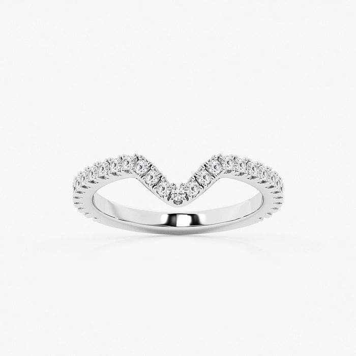 2/5 ctw Round Lab Grown Diamond Prong Set Wedding Band